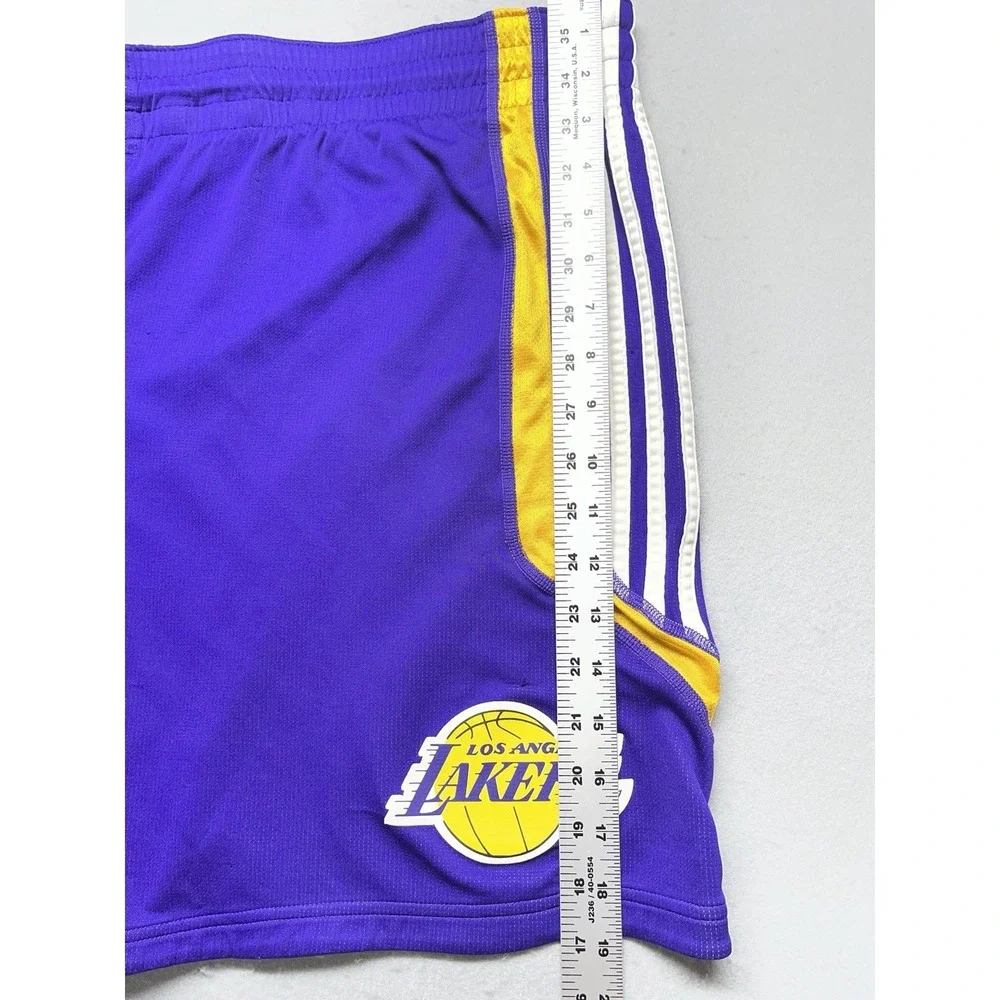 Adidas LOS ANGELES LAKERS NBA Basketball Jersey Shorts Mens Size 2XL Purple Gold